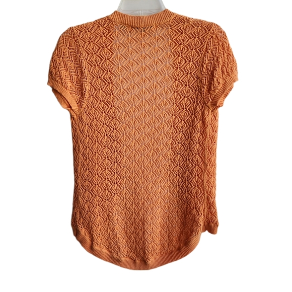 FREE with Purchase Eight Eight Eight Crochet Knit Open Cardigan | Coral | Size S - Picture 2 of 9